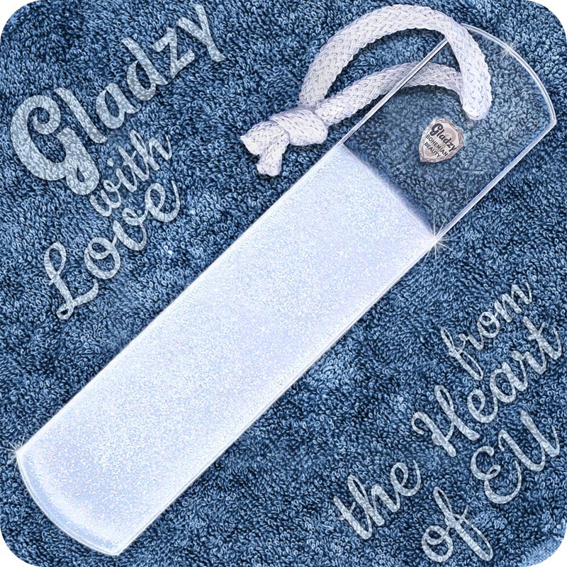 GLADZY Czech Glass Foot File Callus Remover â€“ Double Sided Etched, Different Grit Coarse & Fine Surfaces for Hard Skin & Cracked Heels, Professional Pedicure Tool, Washable Reusable, Made in EU - Image 1